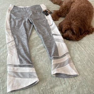 Gray and white capri leggings